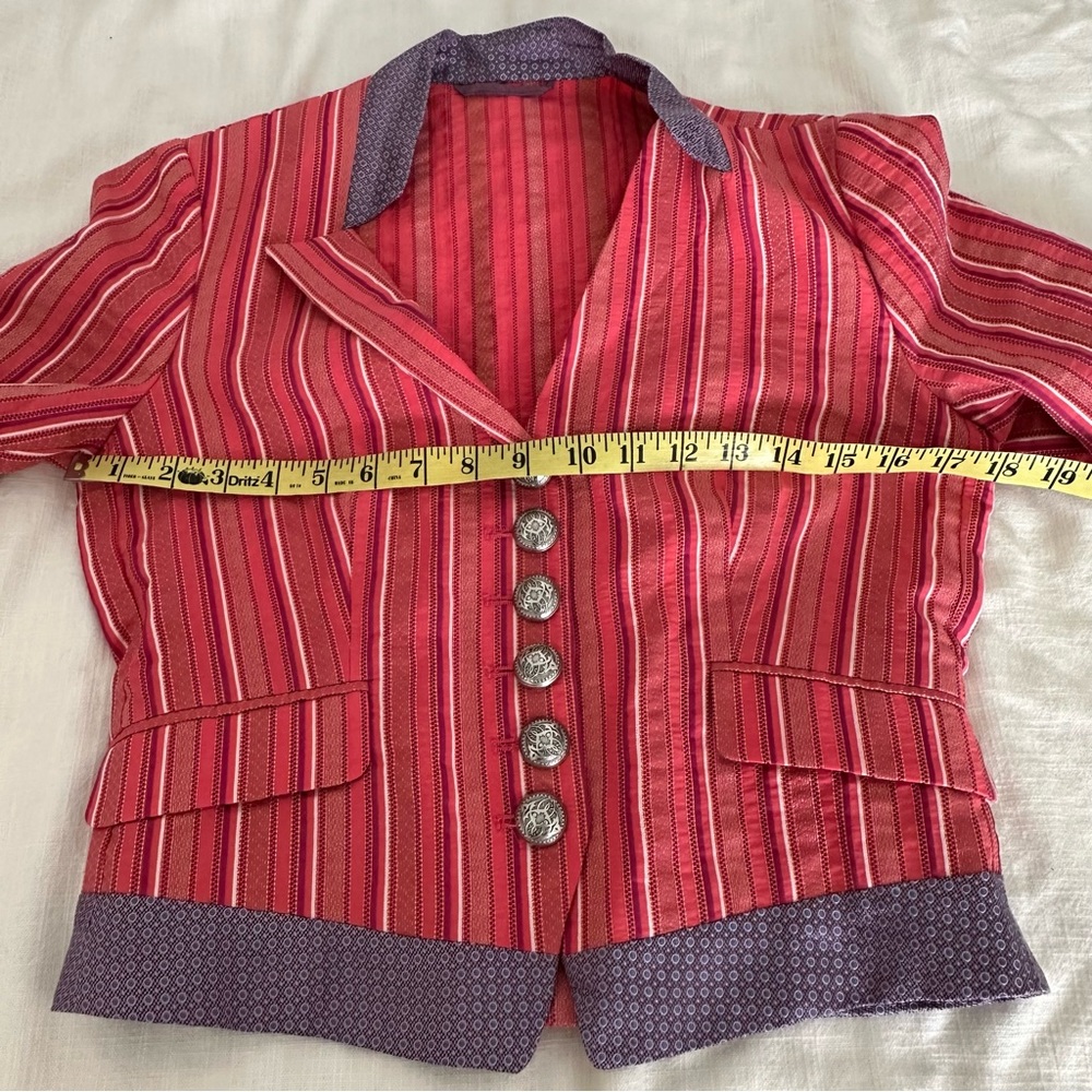 Etro Milano Women's Fitted Striped Blazer Jacket Size 44 - Picture 10 of 16